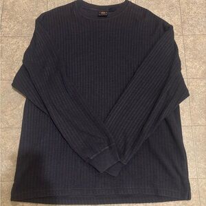 Route 66 Men’s L Gray Sweater-Long Sleeve-Crew Neck-Ribbed Knit-Slits